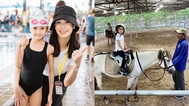 Con sao việt khoe huy chương vàng ái nữ nhà bình minh sang thái lan thi đấu con gái hà kiều anh bơi lội cực siêu - 11