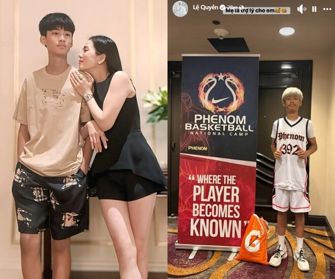 Con trai của lệ quyên được mẹ tháp tùng như trợ lý khi thi đấu vi vu khắp nước mỹ khiến bố doanh nhân thấy nhớ - 1
