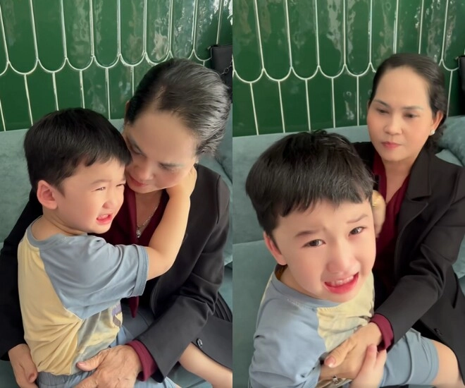 Con trai hà trí quang khóc nấc khi chia xa bố mẹ của thanh đoàn ông bà nội miền tây rưng rưng dỗ cháu - 1