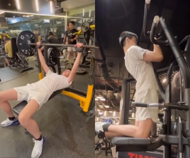 Con trai hoa hậu thùy lâm mới 14 tuổi đã cao 1m86 được bố tiến sĩ dẫn đi tập gym mỗi tuần - 2