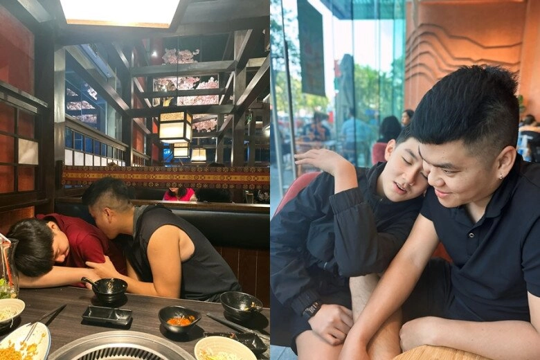 Con trai lê phương vóc dáng ngang ngửa bố dượng 2 nhóc tì chung nửa dòng máu đều thừa hưởng gen chiều cao vượt trội - 7