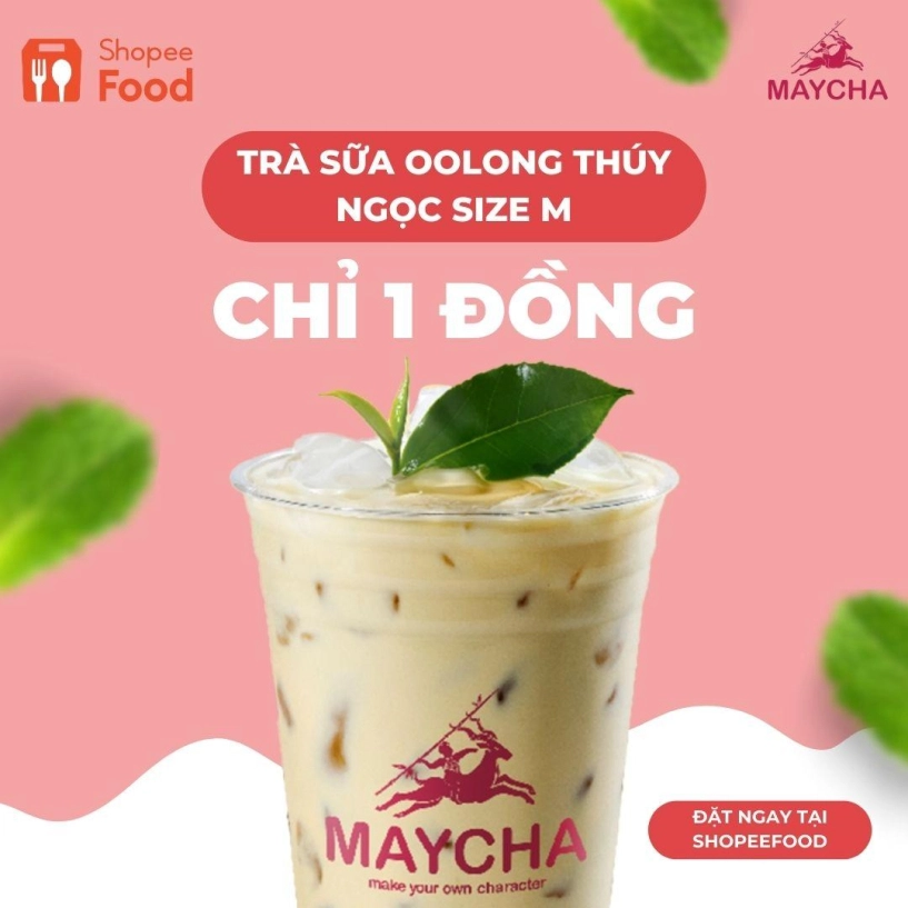 Cuối tháng cháy ví maycha khao loạt deal 1 đồng và voucher giảm 50 tặng fan trà sữa - 2