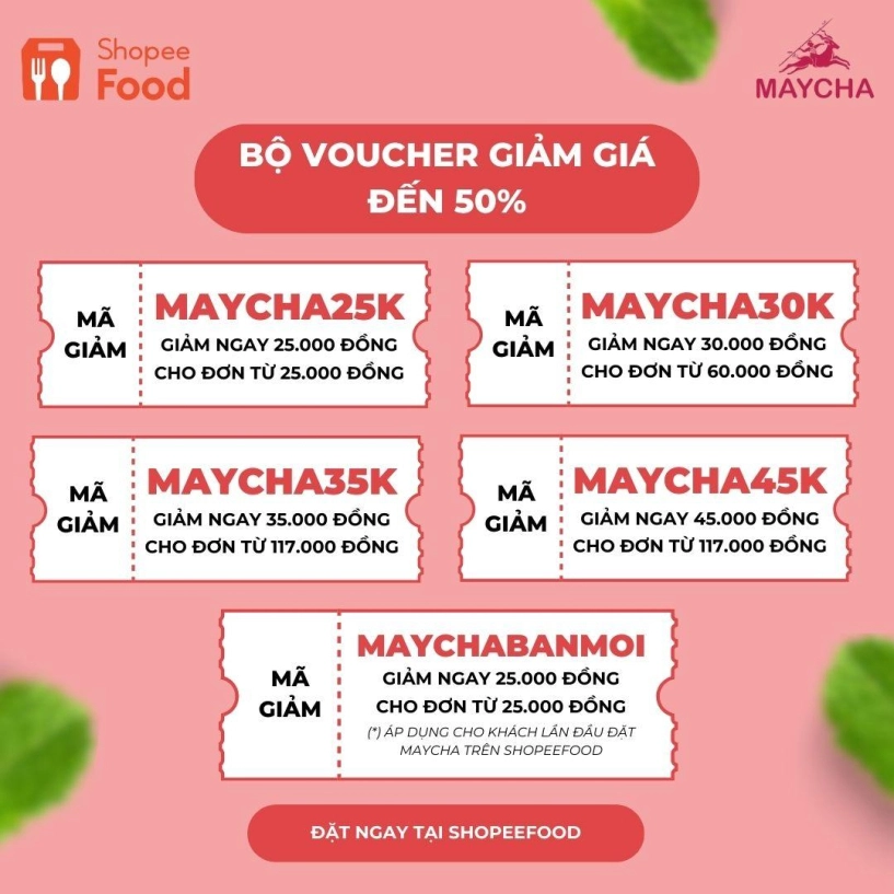 Cuối tháng cháy ví maycha khao loạt deal 1 đồng và voucher giảm 50 tặng fan trà sữa - 4