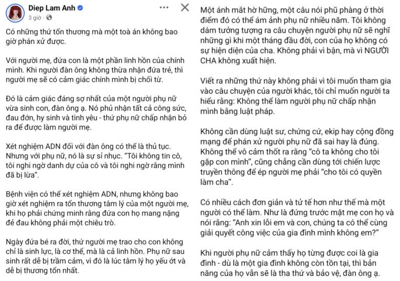 Diệp lâm anh xét nghiệm adn đối với đàn ông có thể là thủ tục nhưng với phụ nữ đó là sự sỉ nhục - 2