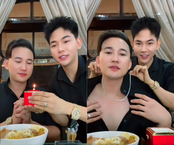 Hà trí quang được thanh đoàn tặng vòng cổ kim cương ngọt ngào thân mật với bạn đời trong ngày sinh nhật - 1
