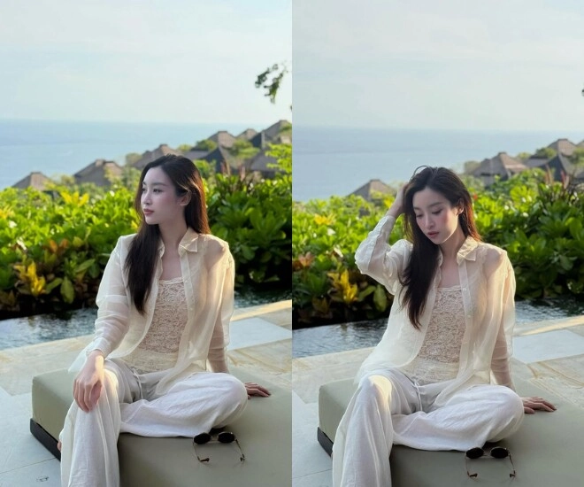 Hoa hậu đỗ mỹ linh diện áo xuyên thấu du lịch cùng chồng thiếu gia sắc vóc chuẩn gái 1 con trông mòn con mắt - 1