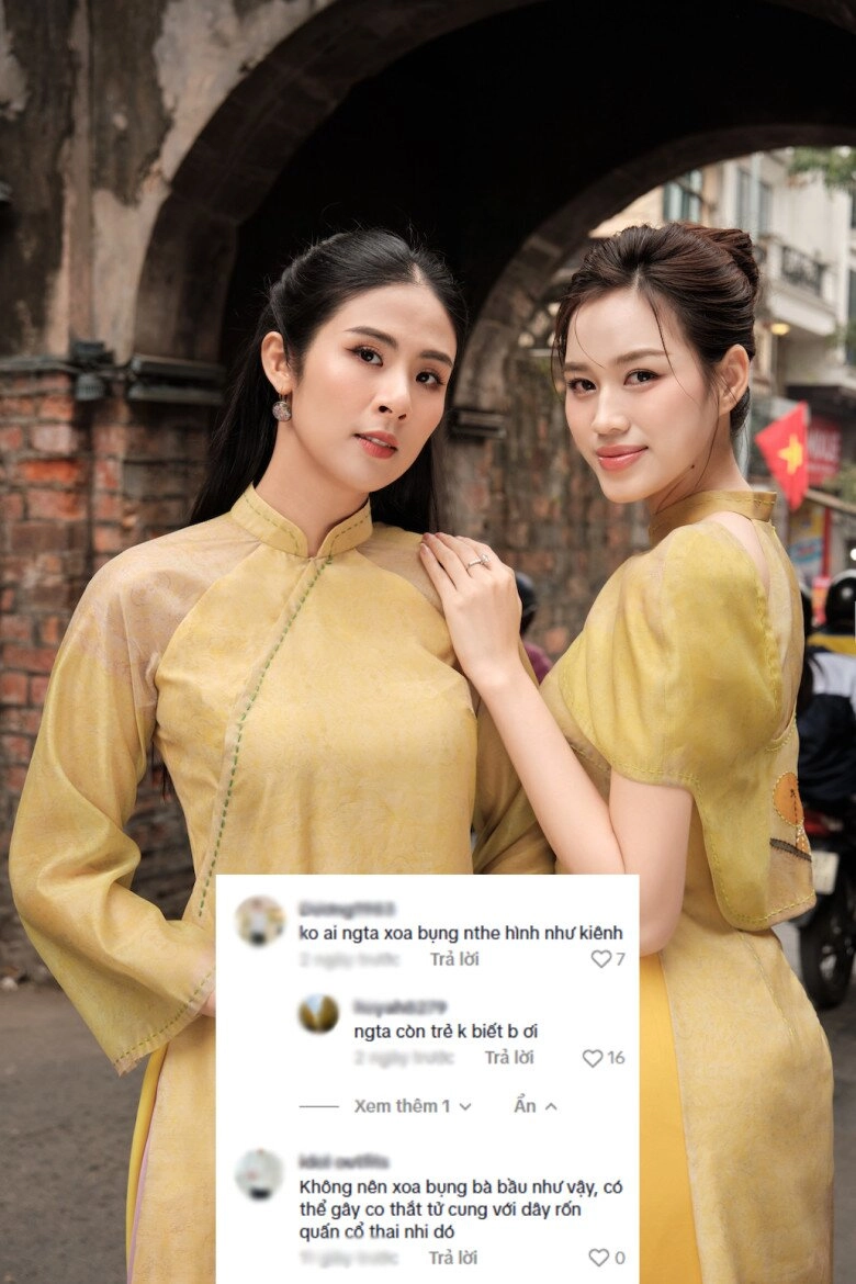Hoa hậu đỗ thị hà bị nhắc nhở vì xoa bụng bầu của hoa hậu ngọc hân được đàn chị nhả vía có con - 2