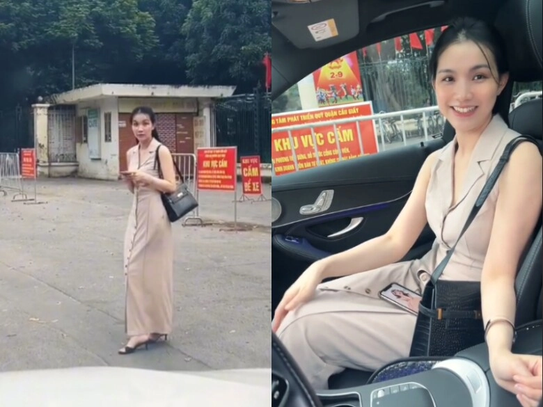 Hoa hậu thùy lâm được ông xã tiến sĩ đưa đón u40 trẻ đẹp còn biết nũng nịu bảo sao chồng không mê - 1