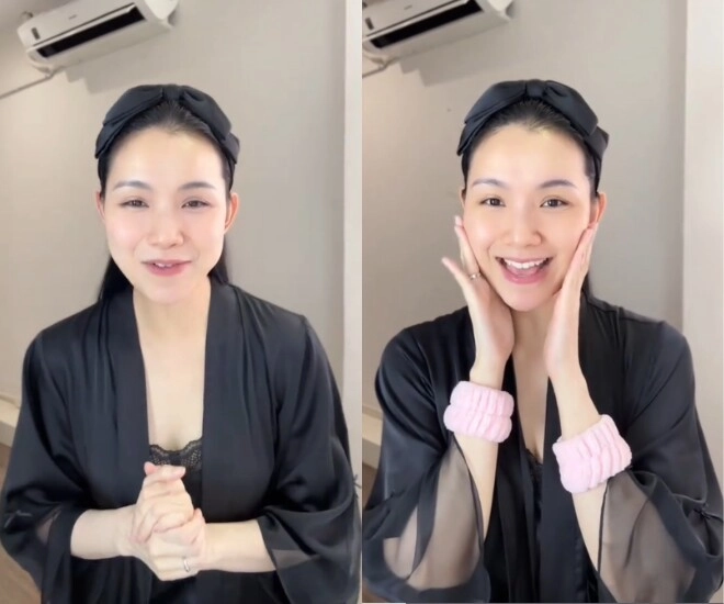 Hoa hậu thùy lâm khoe mặt mộc căng tràn sức sống ở tuổi u40 trẻ mãi không già nhờ lột da - 1
