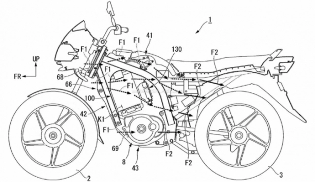 Honda hé lộ bằng sáng chế mới phát triển động cơ điện trên khung sườn của mẫu xe côn tay huyền thoại - 3