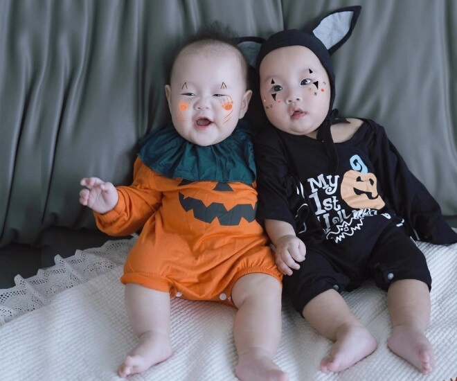 Hot kid nhà sao việt chơi halloween phương oanh hóa trang cho cặp song sinh pam làm thần điêu nhưng bị nhận xét là gà ác - 1