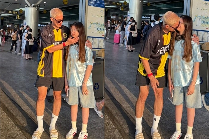 Huy khánh ngoại hình khác lạ đi tiễn vợ cũ và con gái rời việt nam luyến tiếc tạm biệt ái nữ là bản sao của bố - 2