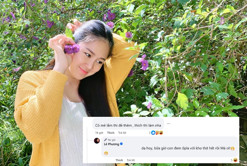 Lê phương khoe bụng bầu mong được hít hà em bé thơm mùi sữa dân tình chúc mừng gia đình có thành viên mới - 3