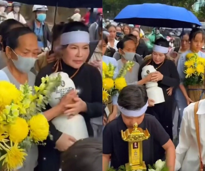 Lễ thủy táng nsưt quý bình mẹ và vợ ngọc tiền ôm tro cốt rải biển cần giờ lê phương đến tiễn lần cuối - 1