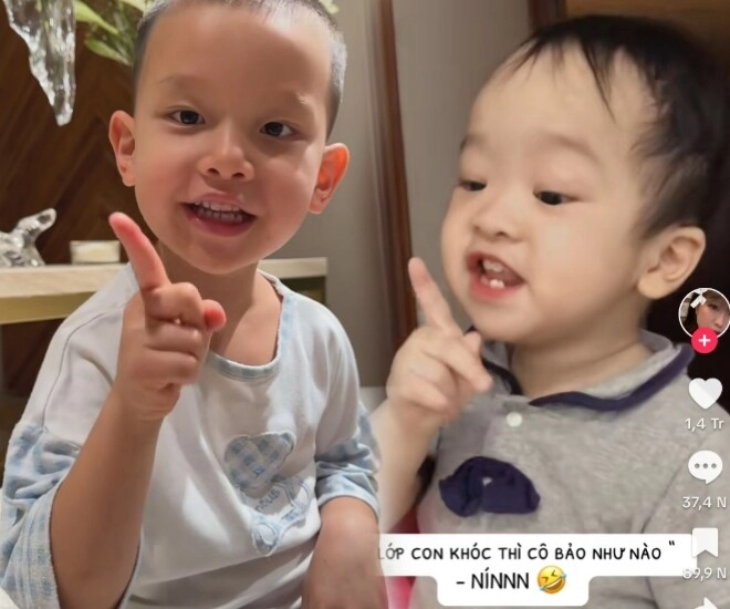 Lisa và leon bắt trend nín của bé sữa hot nhất mxh biểu cảm y chang bản gốc khiến hồ ngọc hà cười ngặt nghẽo - 2
