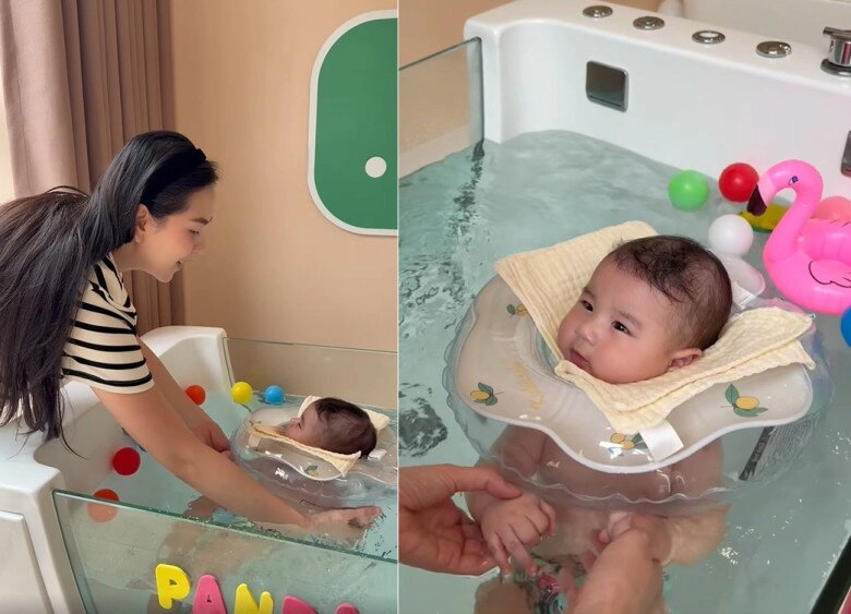 Mai ngọc đưa con trai đi tiêm phòng ở bệnh viện quốc tế khoe quý tử bụ sữa 4 tháng tuổi đã nặng 8kg - 7