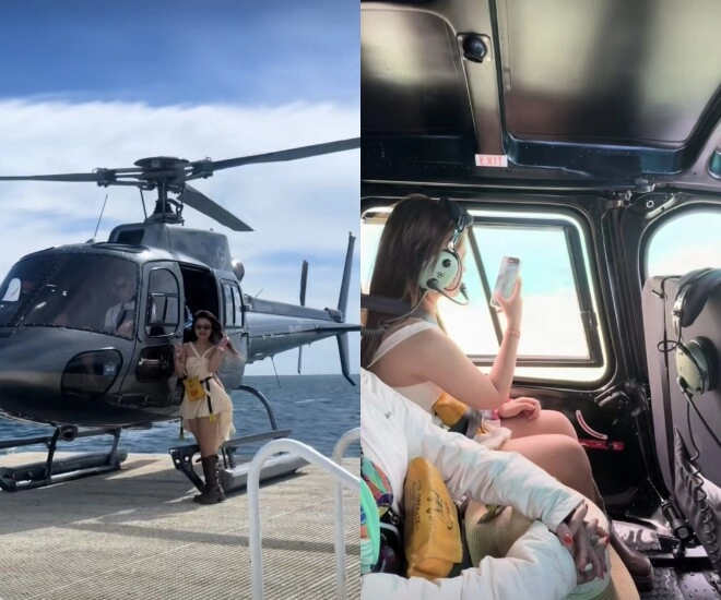 Mẫu nhí khoe clip đi chơi bằng trực thăng hóa ra là ái nữ tiệm vàng đồng tháp ngoại hình xinh như búp bê - 1