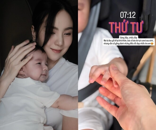 Mc mai ngọc đi lại khó khăn sau khi sinh con bị đau nhưng vẫn giữ nếp sinh hoạt chuẩn từng phút cho quý tử - 1