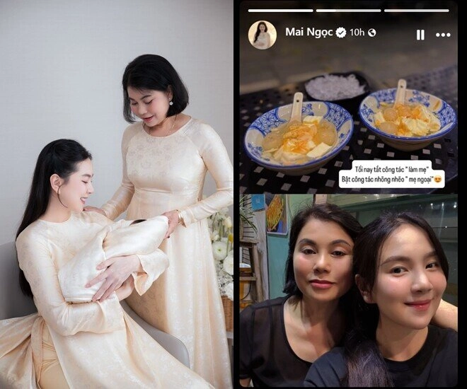 Mc mai ngọc khoe quý tử mới 2 tháng tuổi đã biết tám chuyện bà ngoại sang thăm là có quà cho cháu - 4
