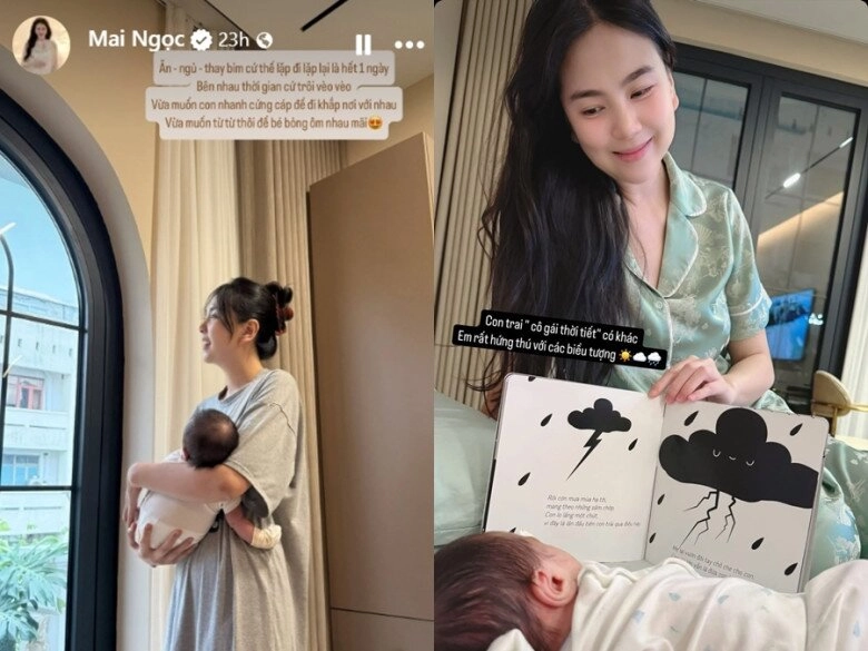 Mc mai ngọc trốn con về nhõng nhẽo nhà ngoại quý tử 1 tháng tuổi ngày càng thăng hạng nhan sắc - 5