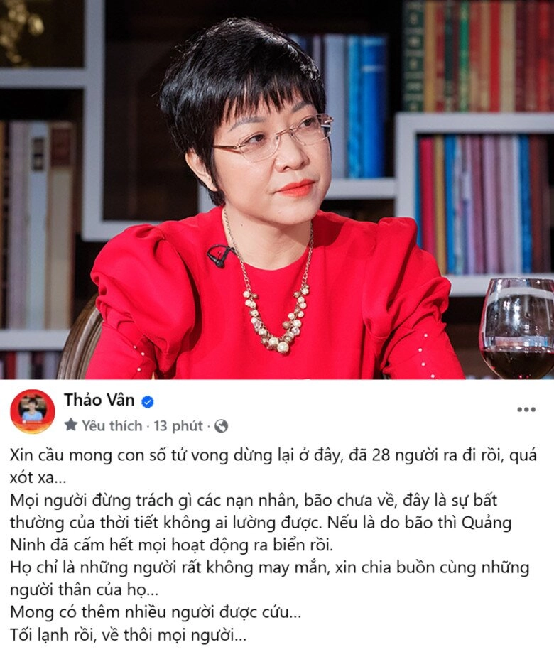 Mc thảo vân xót xa vụ lật tàu ở quảng ninh mong số tử vong dừng lại tối lạnh rồi về thôi mọi người - 4