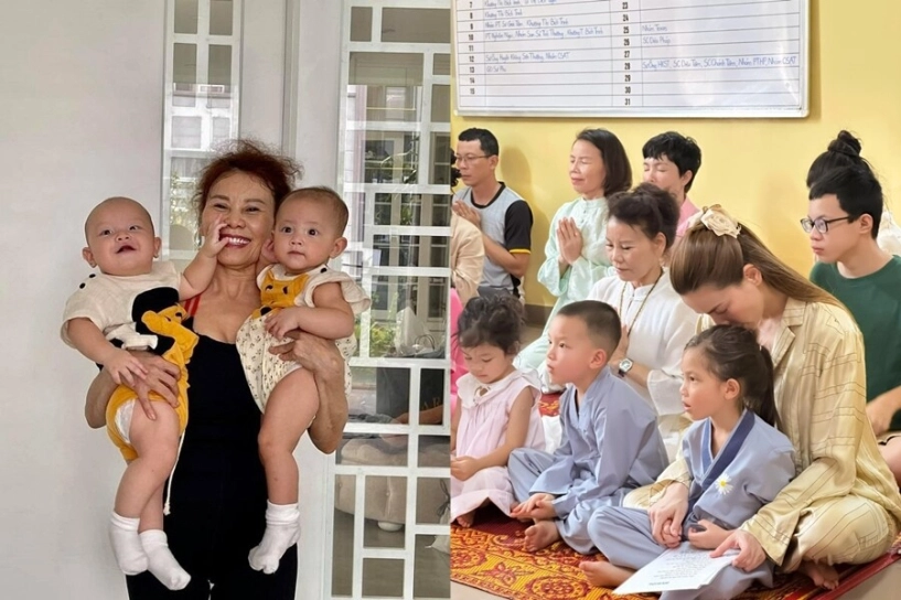 Mẹ ruột của hồ ngọc hà vất vả chụp ảnh với chồng lai pháp lisa - leon quấn quýt không rời ông bà ngoại - 5