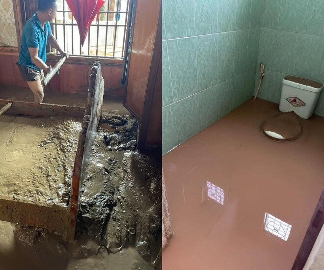 Nam mc xót xa cảnh nhà tan hoang sau trận lụt ở nghệ an chiếc tivi mới tặng mẹ cũng bị lũ cuốn đi mất rồi - 2