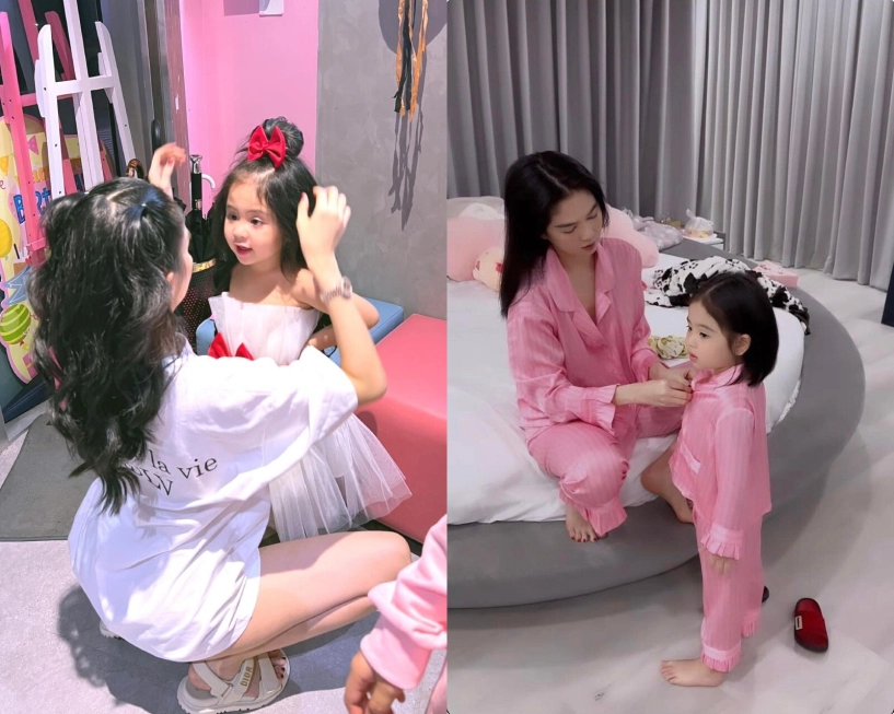 Ngọc trinh thuê người về biệt thự 60 tỷ chơi với con gái ái nữ 6 tuổi mong mẹ sớm sinh thêm em - 7