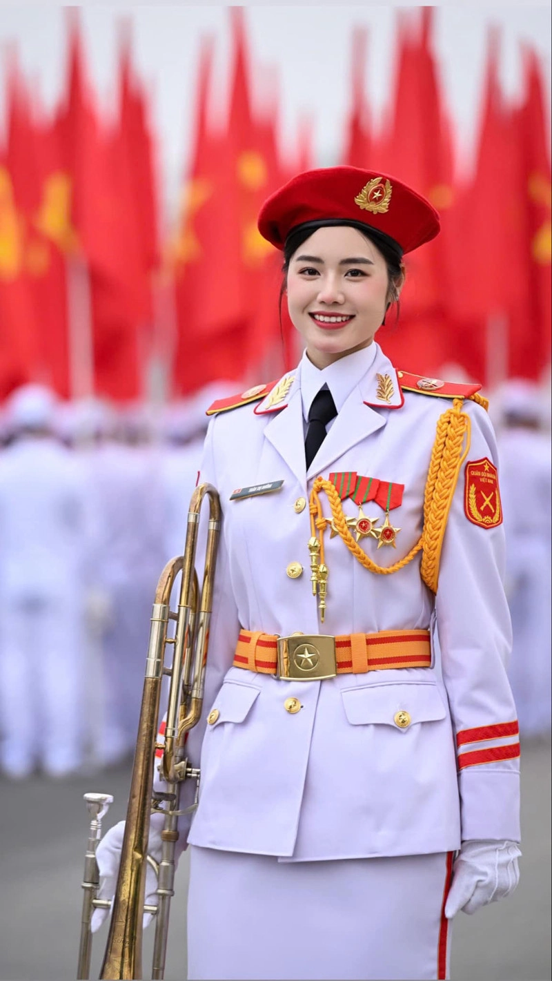 Nữ chiến sĩ quân nhạc quê bắc giang đang gây sốt trong khối diễu binh 304 là ai - 1