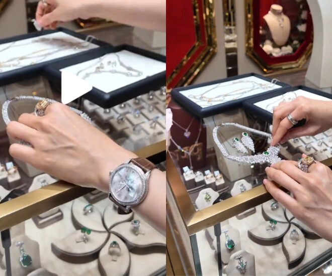 phú bà lệ quyên được tình trẻ dẫn đi chọn kim cương siêu to khổng lồ đeo đồng hồ hơn 300 triệu đồng - 2