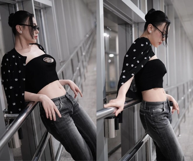 Phương oanh núi đôi lấp ló hóp bụng khoe eo thon sau 5 tháng sinh con shark bình liền vào bày tỏ sự si mê - 1