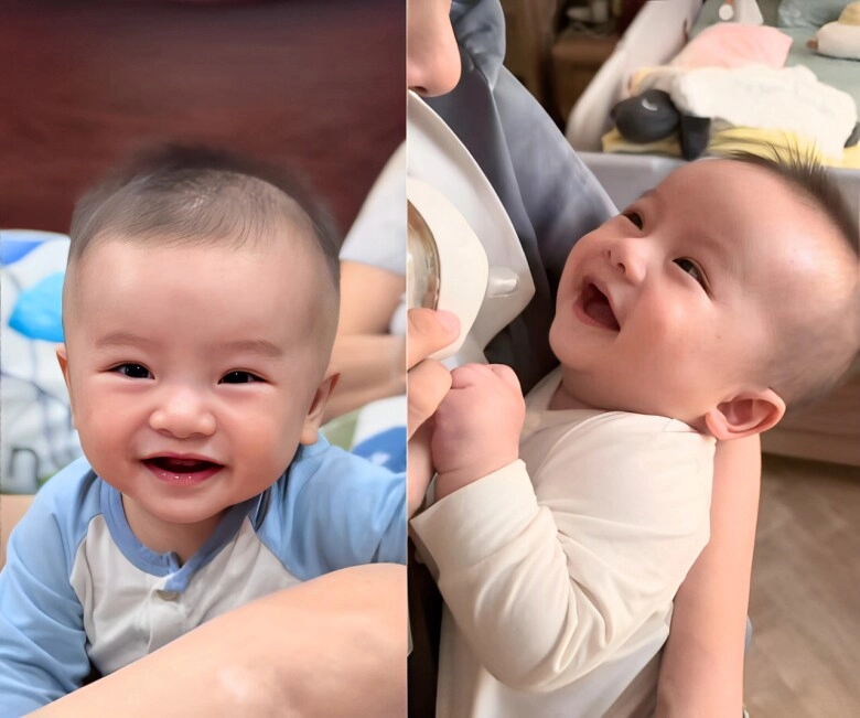 Quý tử duy nhất nhà vân trang đẹp trai lại hay cười là út cưng dịu ngoan khiến 3 chị gái mê mẩn - 4