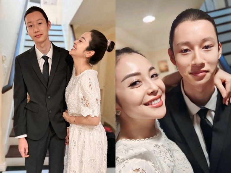 Qúy tử nhà sao việt để tóc dài bồng bềnh lãng tử con trai lai mỹ của hồng nhung xinh hơn em gái - 3