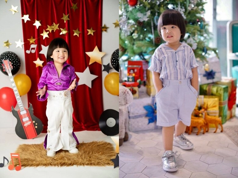 Qúy tử nhà sao việt để tóc dài bồng bềnh lãng tử con trai lai mỹ của hồng nhung xinh hơn em gái - 29