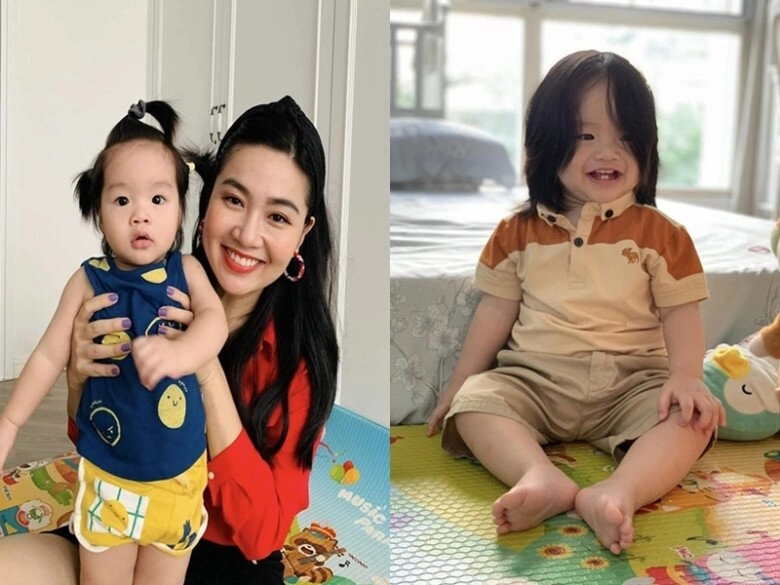 Qúy tử nhà sao việt để tóc dài bồng bềnh lãng tử con trai lai mỹ của hồng nhung xinh hơn em gái - 32