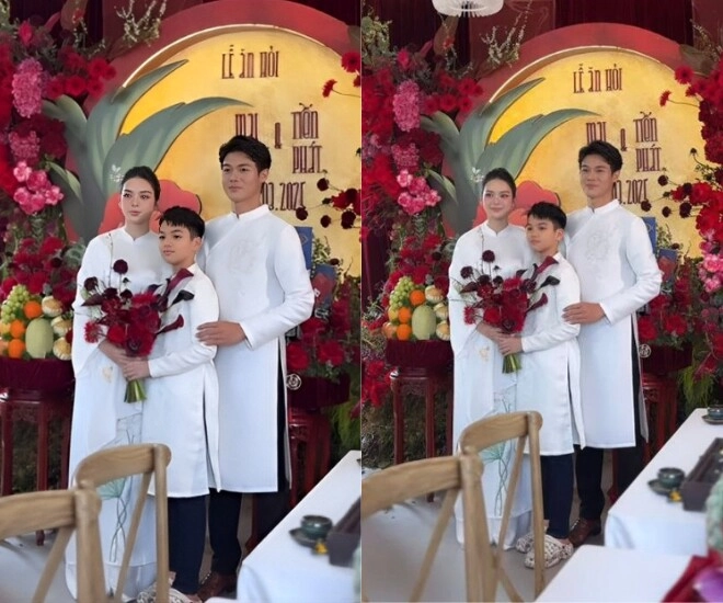 Quỳnh lương làm lễ ăn hỏi với thiếu gia trà vinh con trai riêng xuất hiện trong ngày vui của mẹ và bố dượng - 5