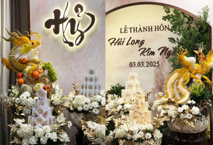 Salim làm lễ thành hôn sau 3 năm sinh bé pam long hạt nhài mang 9 tráp sính lễ đến hỏi cưới vợ - 3