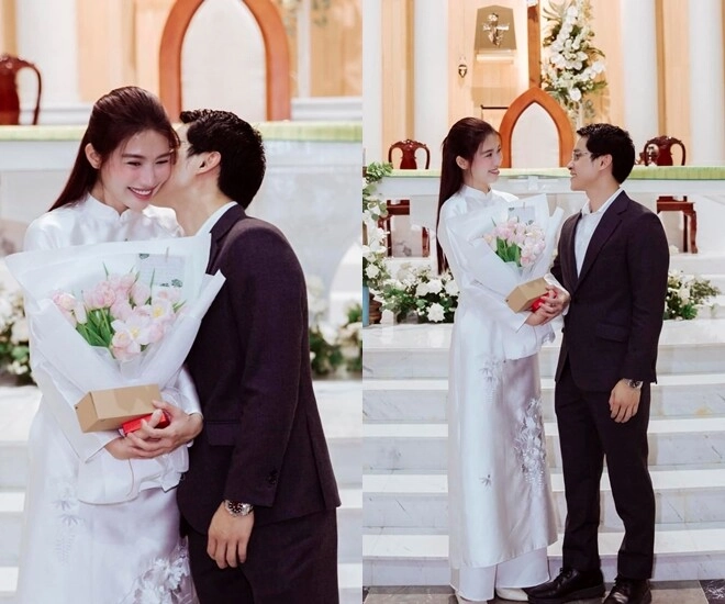 Sao việt 24h á hậu chế nguyễn quỳnh châu nhận bí tích rửa tội lên tiếng về thông tin làm đám cưới với bạn trai doanh nhân - 1
