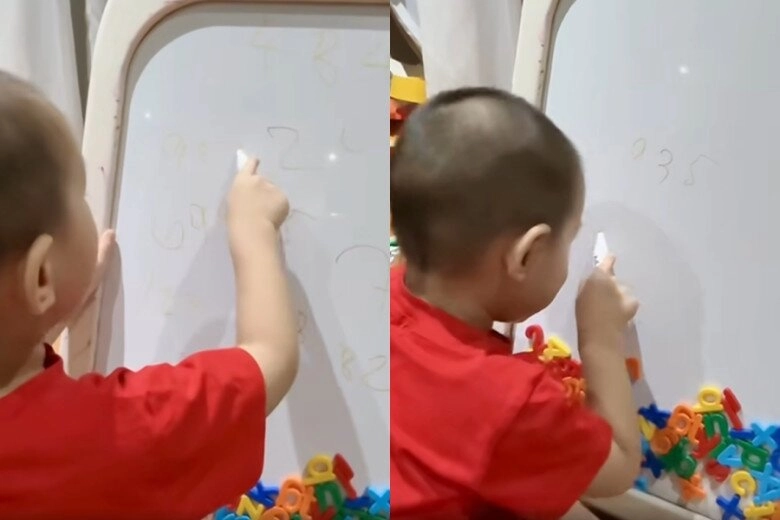 Sao việt 24h bảo thy khoe quý tử thông minh vượt chuẩn gần 3 tuổi đã nghe hiểu viết chữ và số tiếng anh thành thạo - 1
