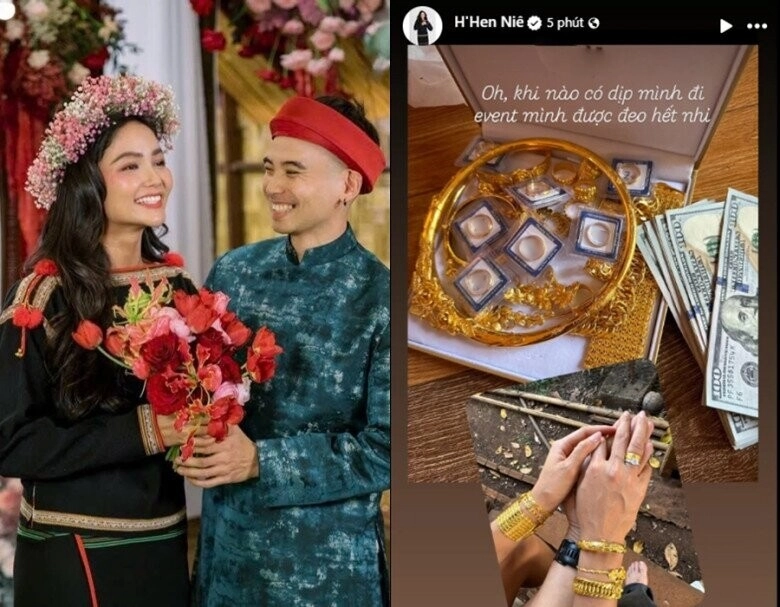 Sao việt 24h hậu đám cưới tại quê nhà hhen niê đeo vàng đỏ người ông xã nhiếp ảnh gia hớn hở không kém - 2