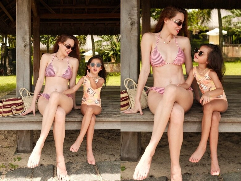 Sao việt 24h hồ ngọc hà diện áo tắm đọ chân cùng con gái lisa 5 tuổi đã sở hữu cặp kiếm nhật đáng ngưỡng mộ - 3