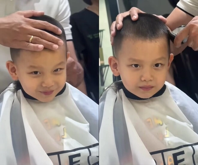 Sao việt 24h hồ ngọc hà đưa leon đi cắt tóc út ú ngày nào giờ gương mặt nam tính điển trai giống hệt bố kim lý - 1