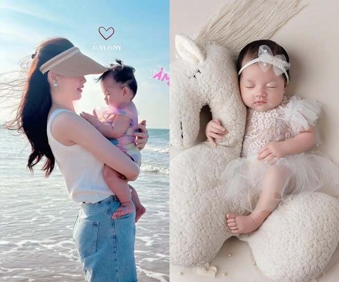 Sao việt 24h hoa hậu đặng thu thảo hiếm hoi khoe con gái út cặp má bánh bao phúng phính dễ thương phát sốt - 1