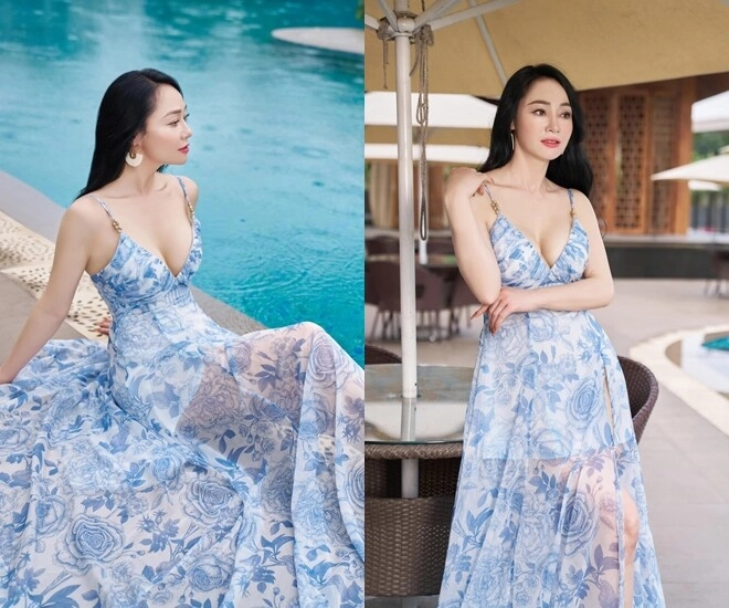 Sao việt 24h mẹ chồng phương oanh khoe đôi gò bồng đảo đốt mắt ở tuổi u50 trẻ đẹp không thua con gái sinh năm 1998 - 1