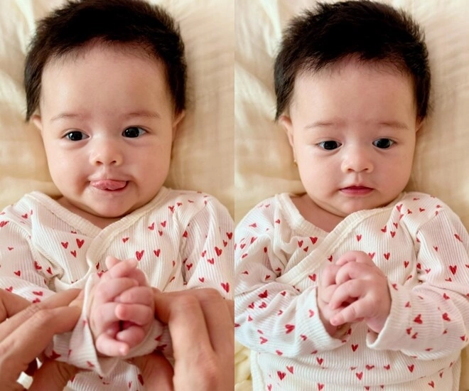 Sao việt 24h nhật kim anh phạt con gái 4 tháng tuổi đôi mắt long lanh và hành động chắp tay xin khiến ai cũng tan chảy - 1