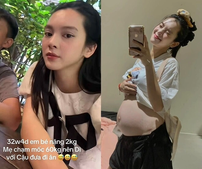 Sao việt 24h quỳnh lương tròn trịa hơn thấy rõ ở tháng thứ 8 khoe cân nặng của mẹ và bé ở cuối thai kỳ - 1