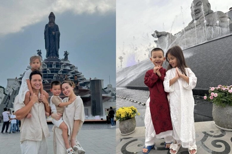 Sao việt cho con ăn chay quý tử tóc dài của hồng nhung tự vào bếp cặp sinh đôi nhà hồ ngọc hà chăm đi chùa - 9