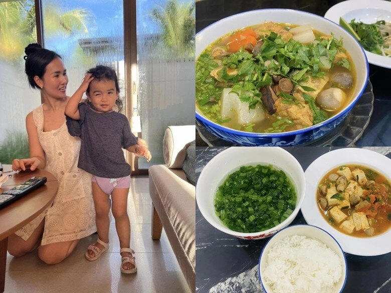 Sao việt cho con ăn chay quý tử tóc dài của hồng nhung tự vào bếp cặp sinh đôi nhà hồ ngọc hà chăm đi chùa - 14