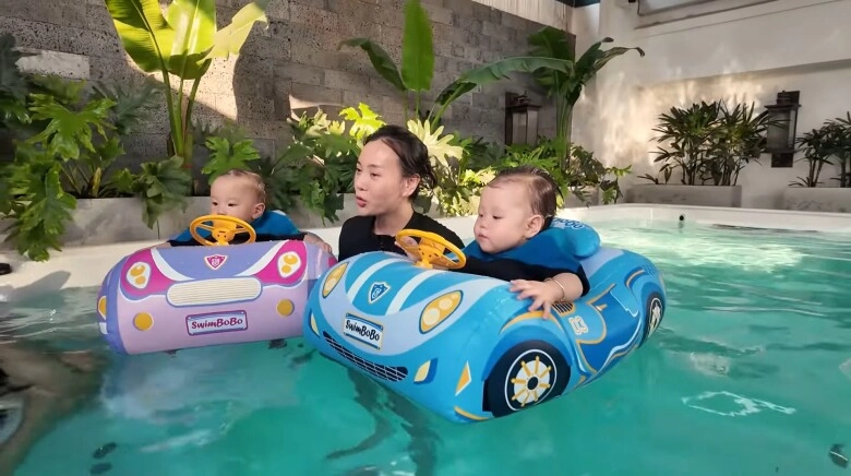 Shark bình đích thân huấn luyện tập bơi cho cặp song sinh mướt mồ hôi vẫn khen cá mập con là truyền nhân của bố - 6