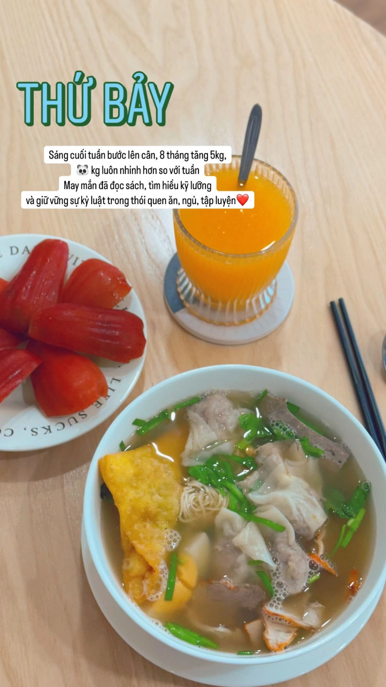 Soi bữa ăn trước và sau sinh của mai ngọc đầy đủ món ngon nhưng luôn theo công thức 1 nước - 1 mốc giờ giữ dáng đẹp - 7